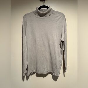 J. Jill Gray Silk & Cotton Blend Turtleneck Sweater